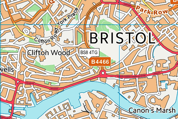 BS8 4TG map - OS VectorMap District (Ordnance Survey)