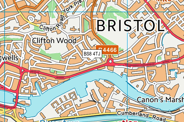 BS8 4TJ map - OS VectorMap District (Ordnance Survey)