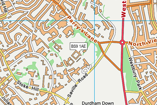 University Of Bristol (Wills Hall) map (BS9 1AE) - OS VectorMap District (Ordnance Survey)