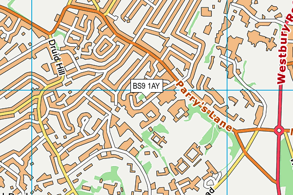 BS9 1AY map - OS VectorMap District (Ordnance Survey)