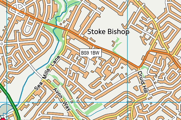 Stoke Bishop Church of England Primary School map (BS9 1BW) - OS VectorMap District (Ordnance Survey)
