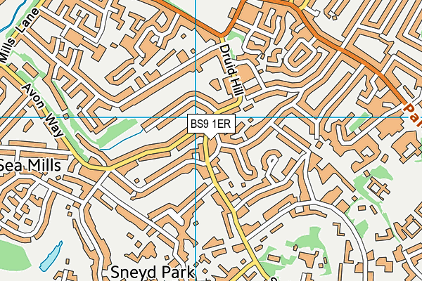 BS9 1ER map - OS VectorMap District (Ordnance Survey)