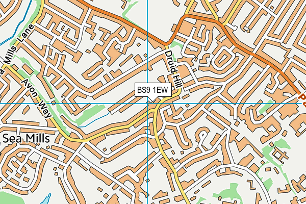 BS9 1EW map - OS VectorMap District (Ordnance Survey)