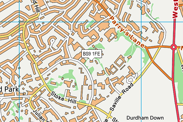 BS9 1FE map - OS VectorMap District (Ordnance Survey)