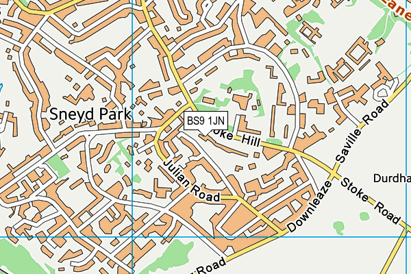 BS9 1JN map - OS VectorMap District (Ordnance Survey)