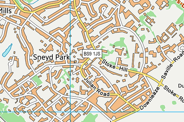 BS9 1JS map - OS VectorMap District (Ordnance Survey)