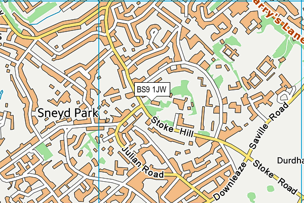 BS9 1JW map - OS VectorMap District (Ordnance Survey)