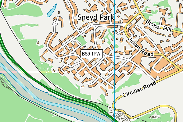 BS9 1PW map - OS VectorMap District (Ordnance Survey)