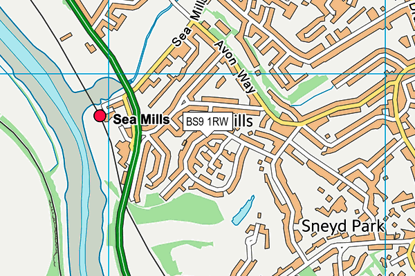 BS9 1RW map - OS VectorMap District (Ordnance Survey)