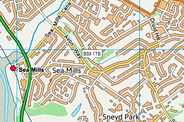 BS9 1TB map - OS VectorMap District (Ordnance Survey)