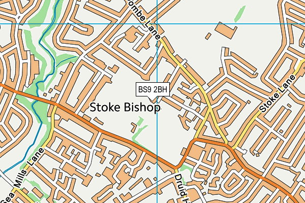 Stoke Lodge Playing Fields map (BS9 2BH) - OS VectorMap District (Ordnance Survey)