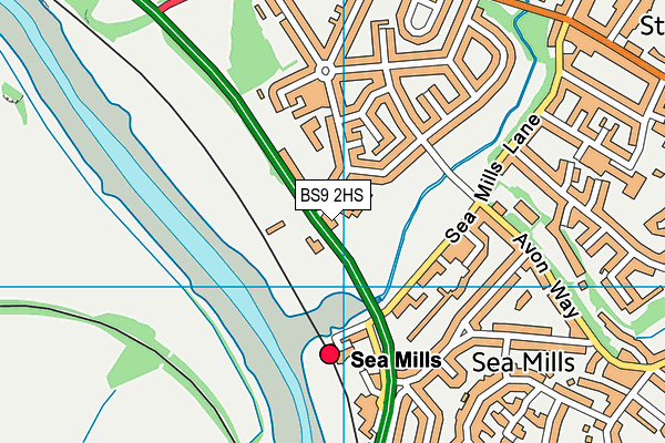 BS9 2HS map - OS VectorMap District (Ordnance Survey)