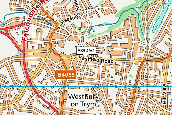 Westbury On Trym Village Hall map (BS9 4AG) - OS VectorMap District (Ordnance Survey)