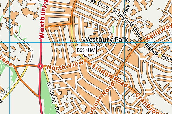 BS9 4HW map - OS VectorMap District (Ordnance Survey)