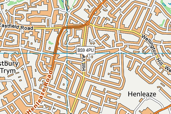 BS9 4PU map - OS VectorMap District (Ordnance Survey)