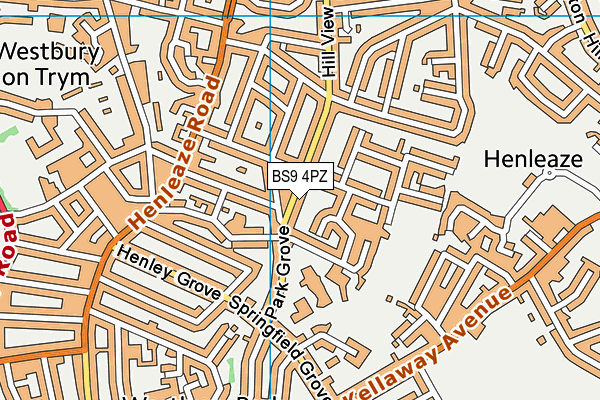 BS9 4PZ map - OS VectorMap District (Ordnance Survey)