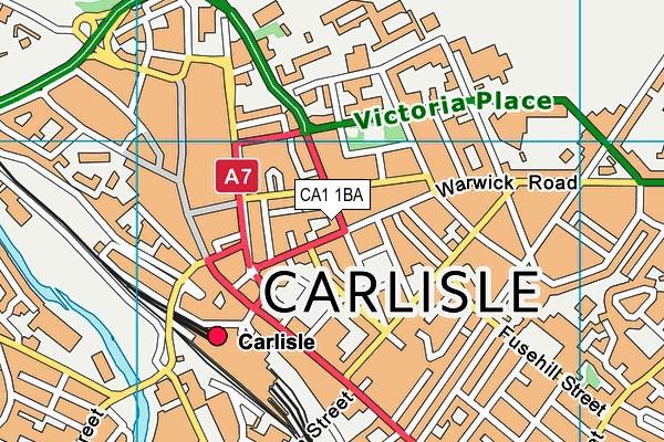 CA1 1BA map - OS VectorMap District (Ordnance Survey)