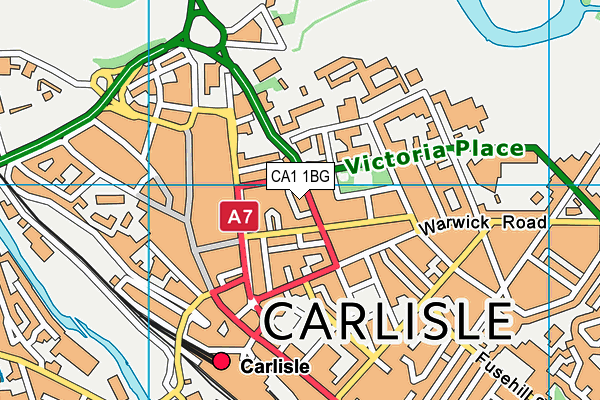 CA1 1BG map - OS VectorMap District (Ordnance Survey)