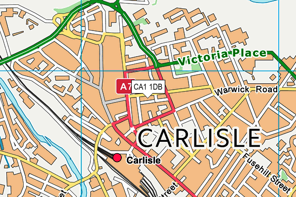 CA1 1DB map - OS VectorMap District (Ordnance Survey)