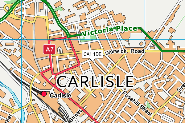 CA1 1DE map - OS VectorMap District (Ordnance Survey)