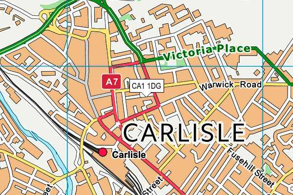 CA1 1DG map - OS VectorMap District (Ordnance Survey)