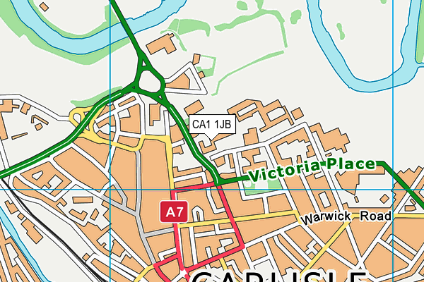 Trinity School map (CA1 1JB) - OS VectorMap District (Ordnance Survey)