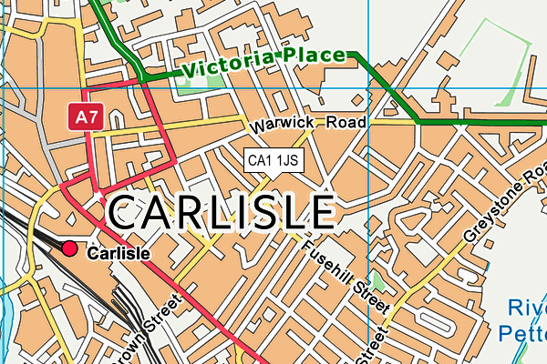 CA1 1JS map - OS VectorMap District (Ordnance Survey)