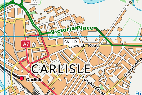 CA1 1JX map - OS VectorMap District (Ordnance Survey)