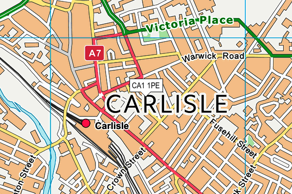 CA1 1PE map - OS VectorMap District (Ordnance Survey)