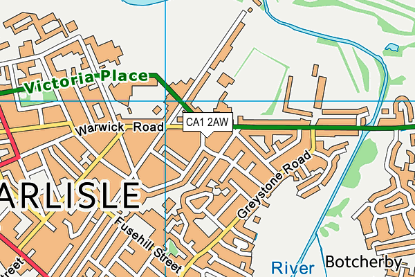 CA1 2AW map - OS VectorMap District (Ordnance Survey)