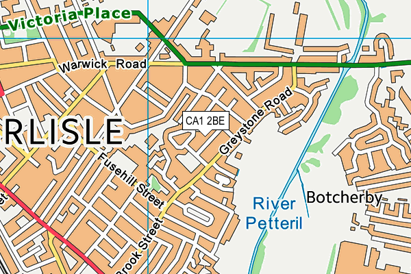 CA1 2BE map - OS VectorMap District (Ordnance Survey)