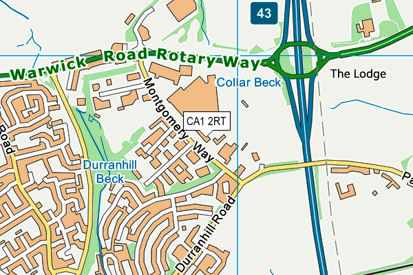 CA1 2RT map - OS VectorMap District (Ordnance Survey)