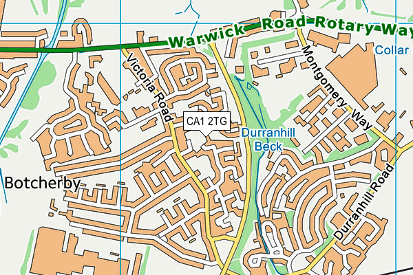 CA1 2TG map - OS VectorMap District (Ordnance Survey)