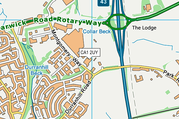 CA1 2UY map - OS VectorMap District (Ordnance Survey)