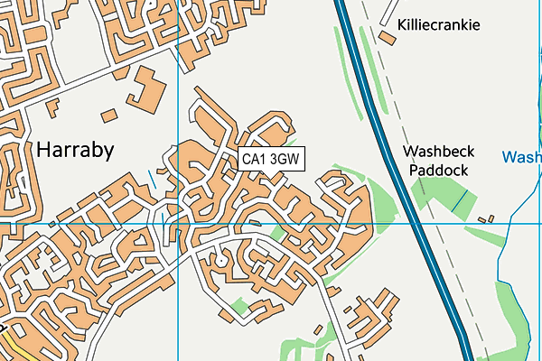 CA1 3GW map - OS VectorMap District (Ordnance Survey)