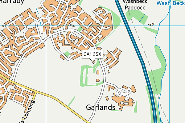 CA1 3SX map - OS VectorMap District (Ordnance Survey)