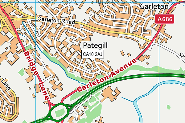 CA10 2AJ map - OS VectorMap District (Ordnance Survey)