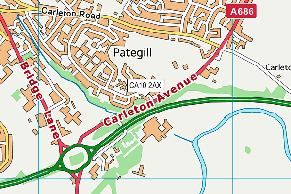 CA10 2AX map - OS VectorMap District (Ordnance Survey)