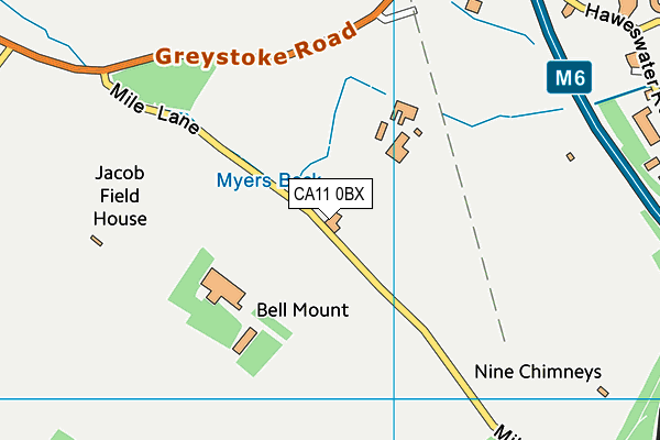 CA11 0BX map - OS VectorMap District (Ordnance Survey)