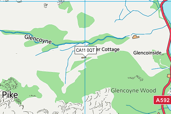 CA11 0QT map - OS VectorMap District (Ordnance Survey)