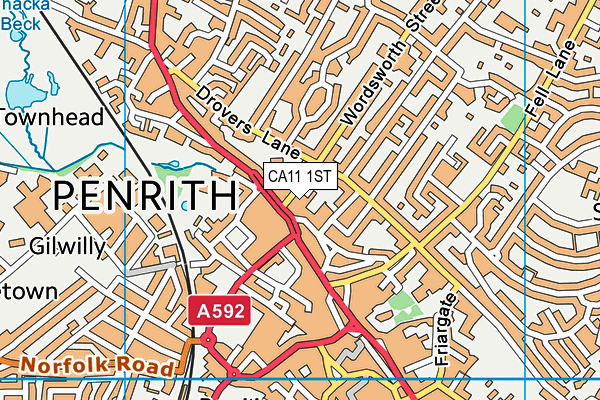 CA11 1ST map - OS VectorMap District (Ordnance Survey)