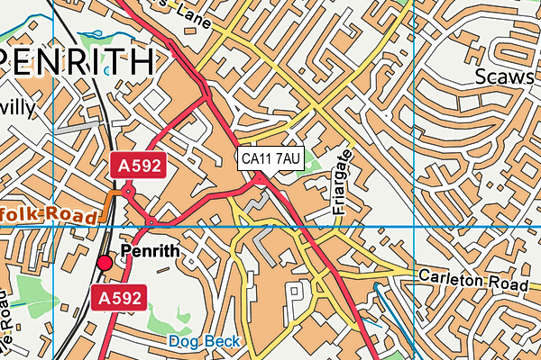 CA11 7AU map - OS VectorMap District (Ordnance Survey)