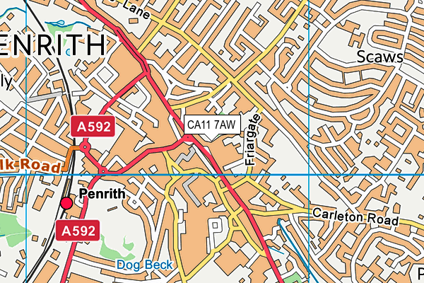 CA11 7AW map - OS VectorMap District (Ordnance Survey)