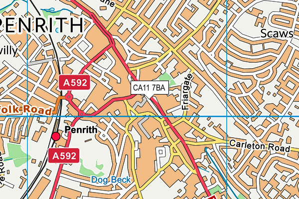 CA11 7BA map - OS VectorMap District (Ordnance Survey)