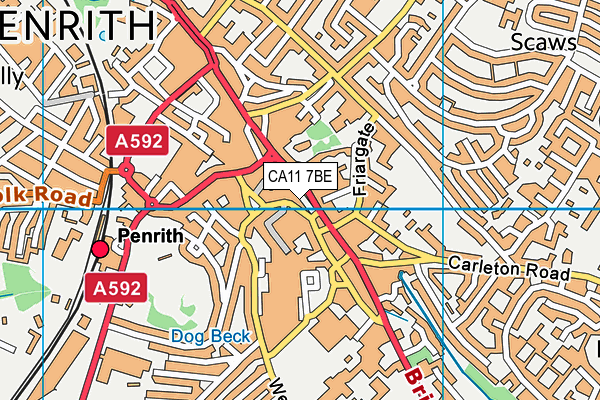 CA11 7BE map - OS VectorMap District (Ordnance Survey)