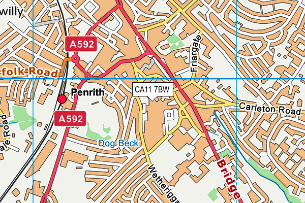 CA11 7BW map - OS VectorMap District (Ordnance Survey)