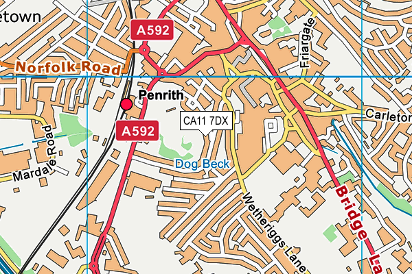 CA11 7DX map - OS VectorMap District (Ordnance Survey)