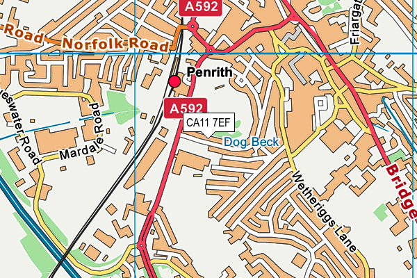 CA11 7EF map - OS VectorMap District (Ordnance Survey)