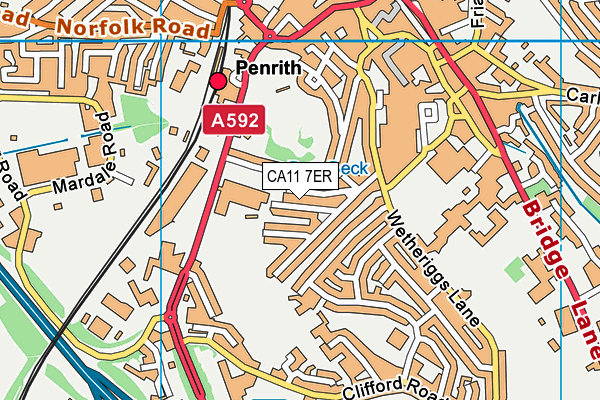 CA11 7ER map - OS VectorMap District (Ordnance Survey)