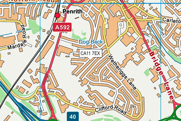 CA11 7EX map - OS VectorMap District (Ordnance Survey)